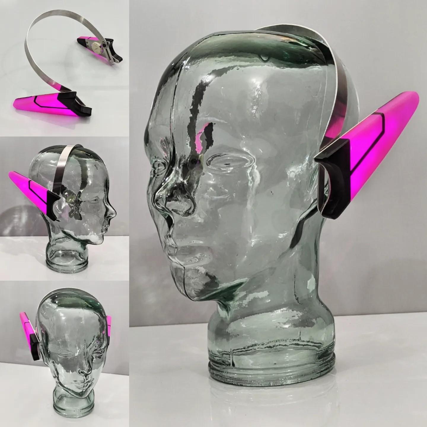 glowing costume cyberpunk ears costume accessory made from metal and plastic